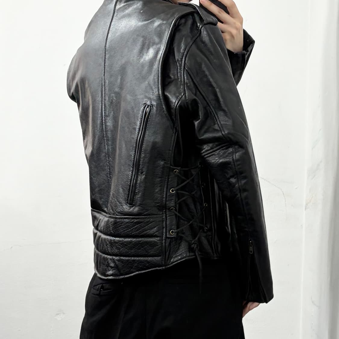 헤비 카우레더 웨스턴 라이더 자켓 상품이미지3