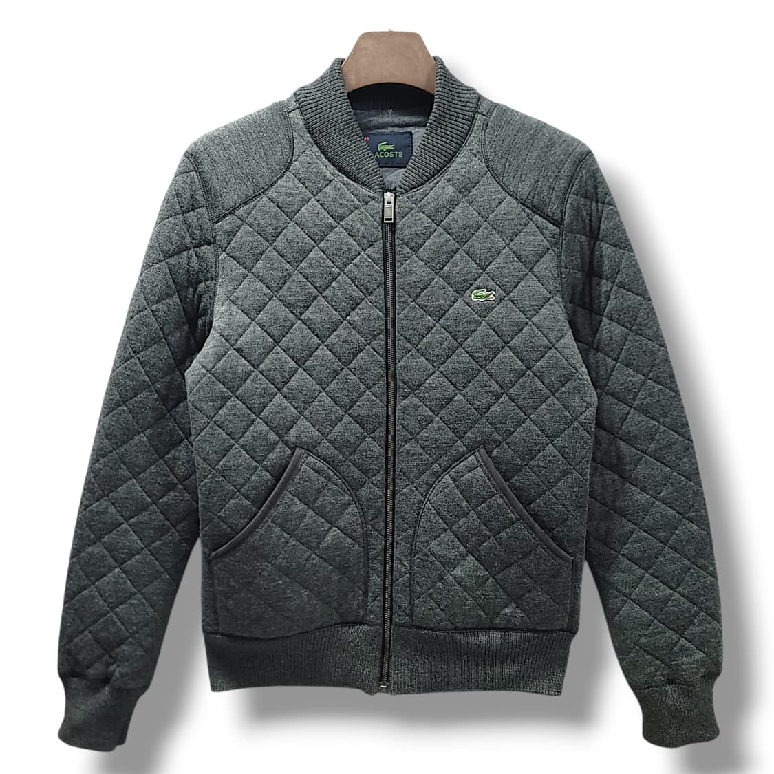 [95] 라코스테 그레이 퀼팅 블루종 자켓 상품이미지1