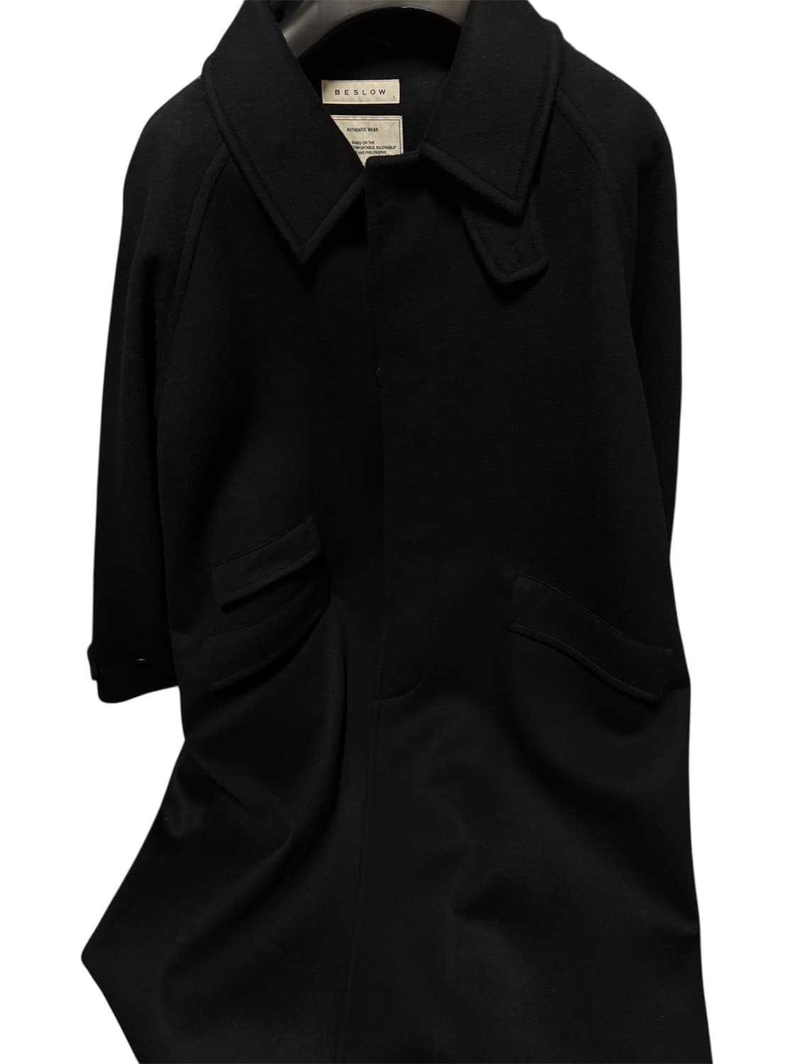 비슬로우 오버사이즈드 캐시미어 발마칸 코트 네이비 상품이미지4