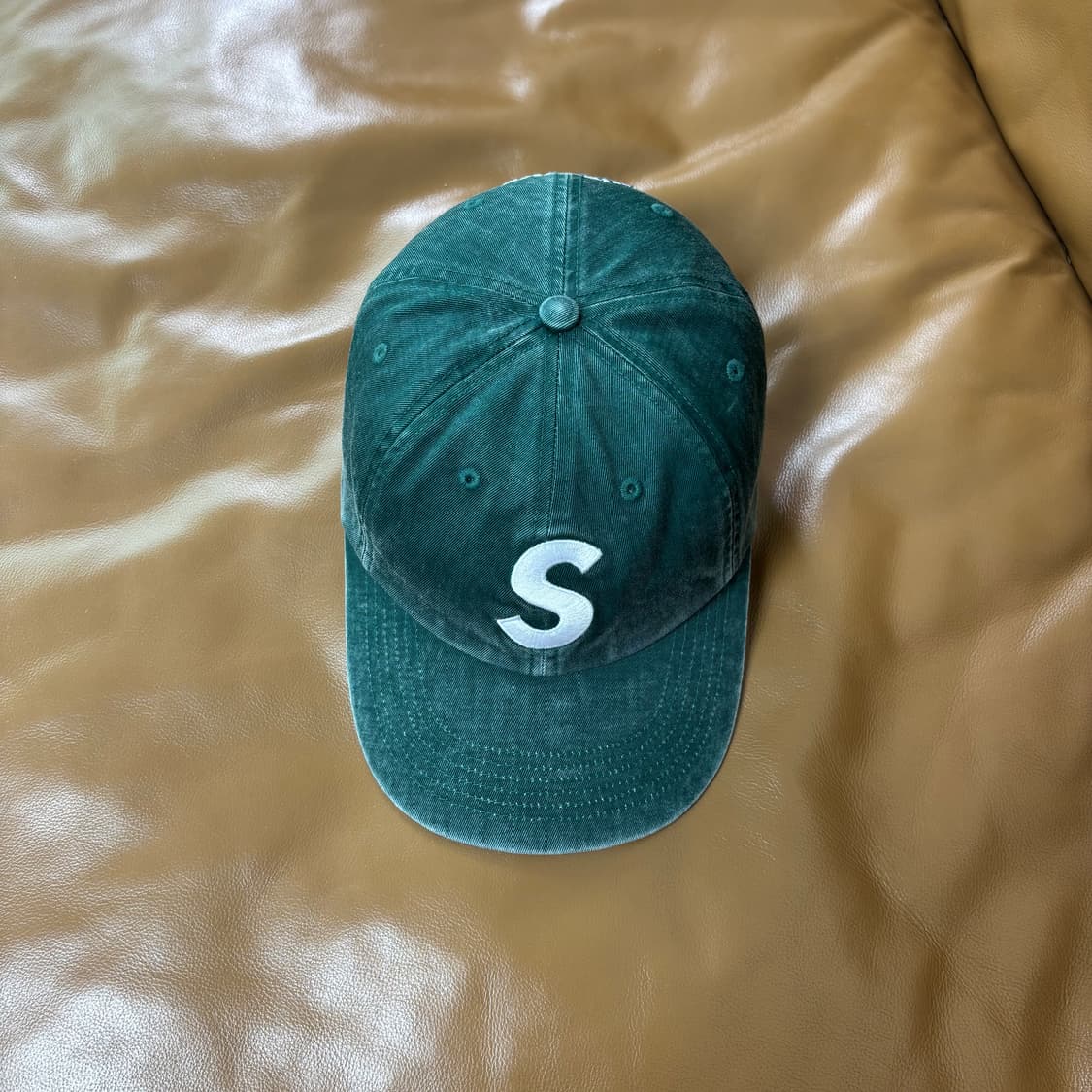 Supreme 슈프림 피그먼트 워시드 다크그린 S로고 6패널 볼캡 모자 상품이미지5