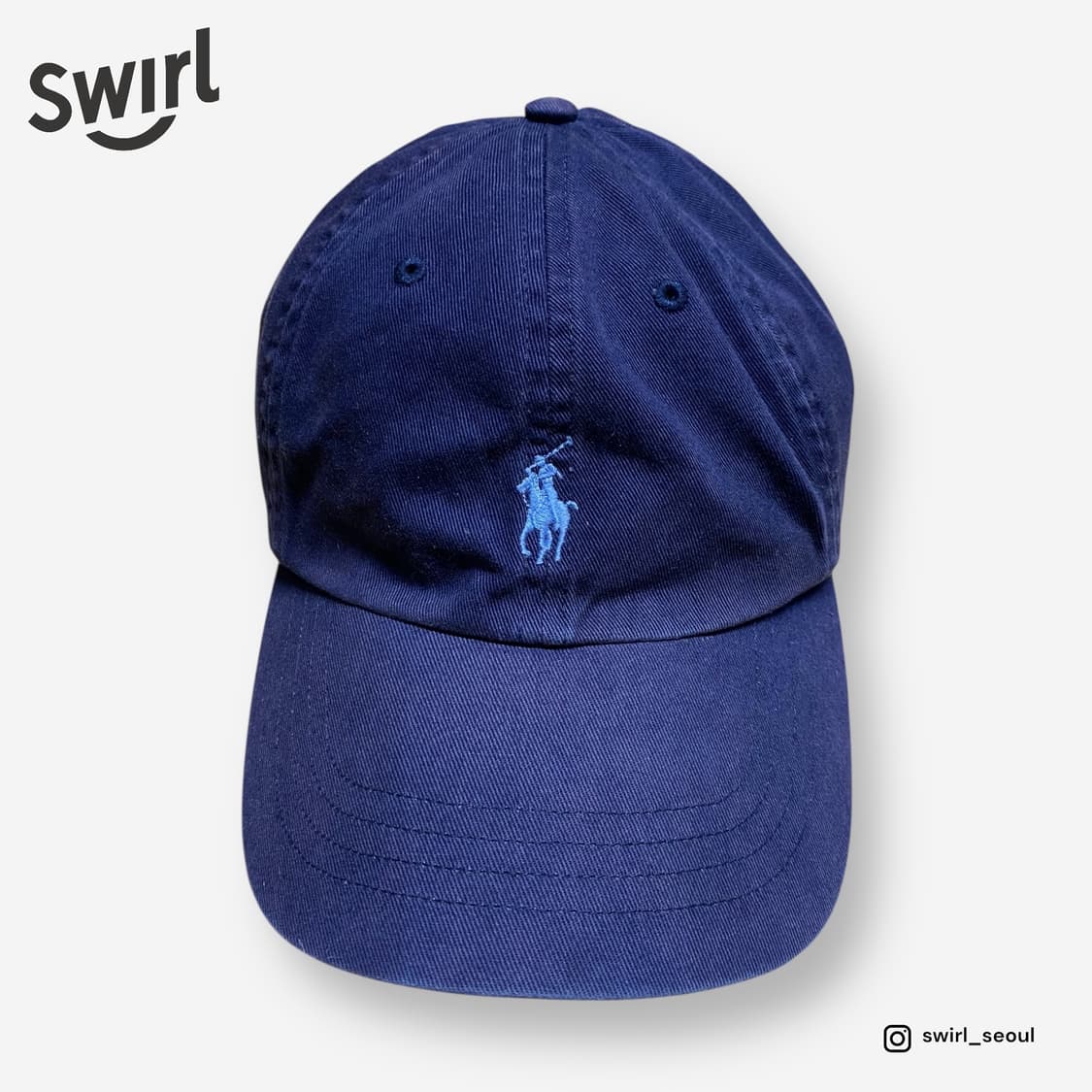 🌊Polo pony logo Navy ball cap 상품이미지3