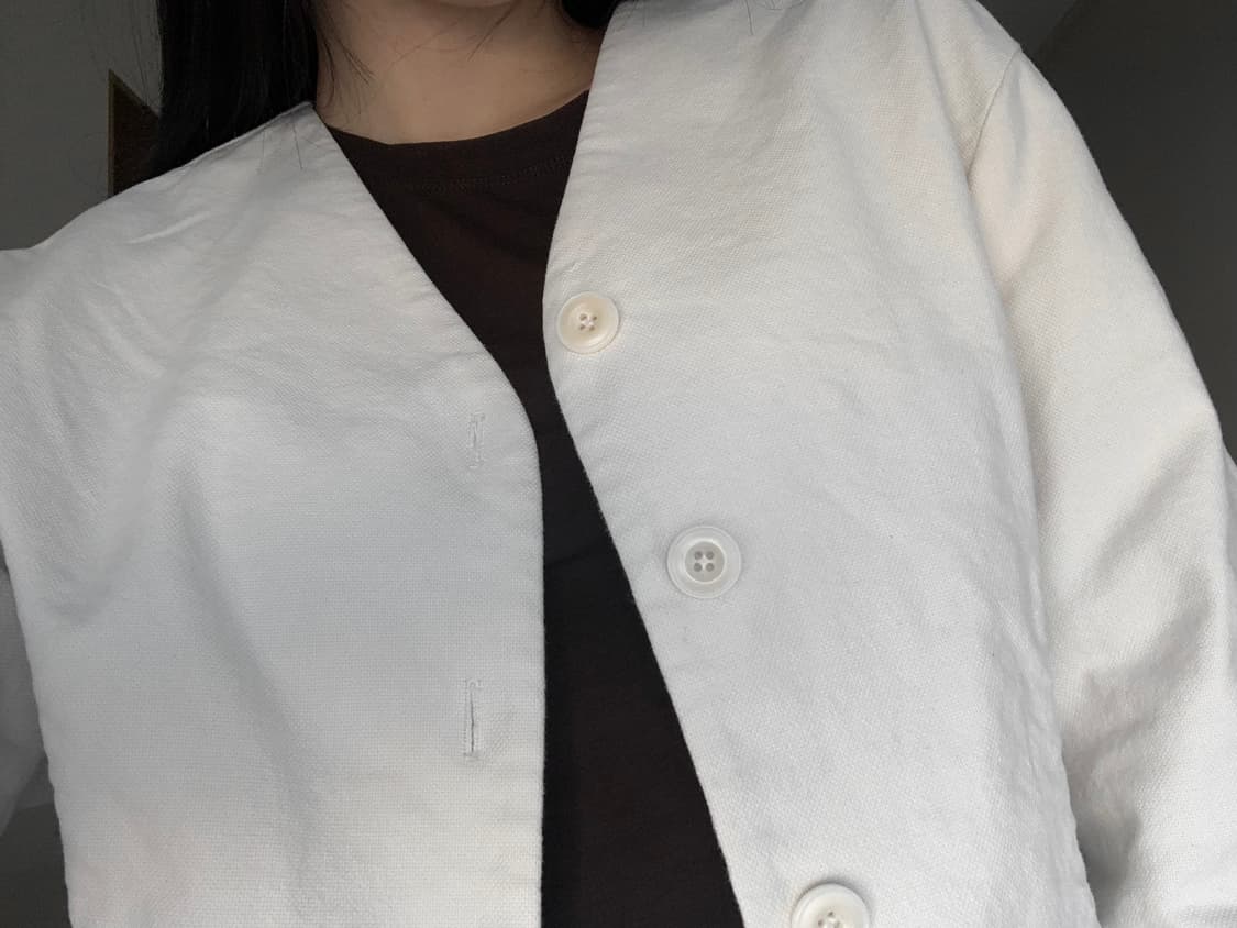 Rrace 볼륨 코튼 셔츠/자켓 아이보리 상품이미지7