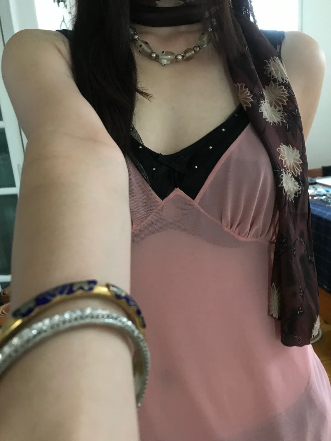 vintage pink see-through sleeveless 상품이미지6