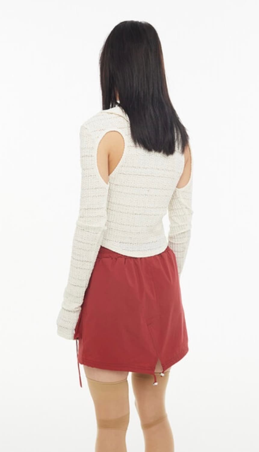 (F)KYO 컷아웃 프릴 져지 레이스 티 상품이미지3