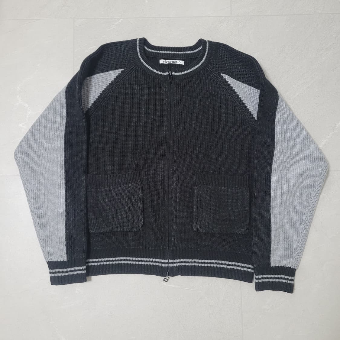 <비바스튜디오> 니트 집업 가디건 (s) 상품이미지2
