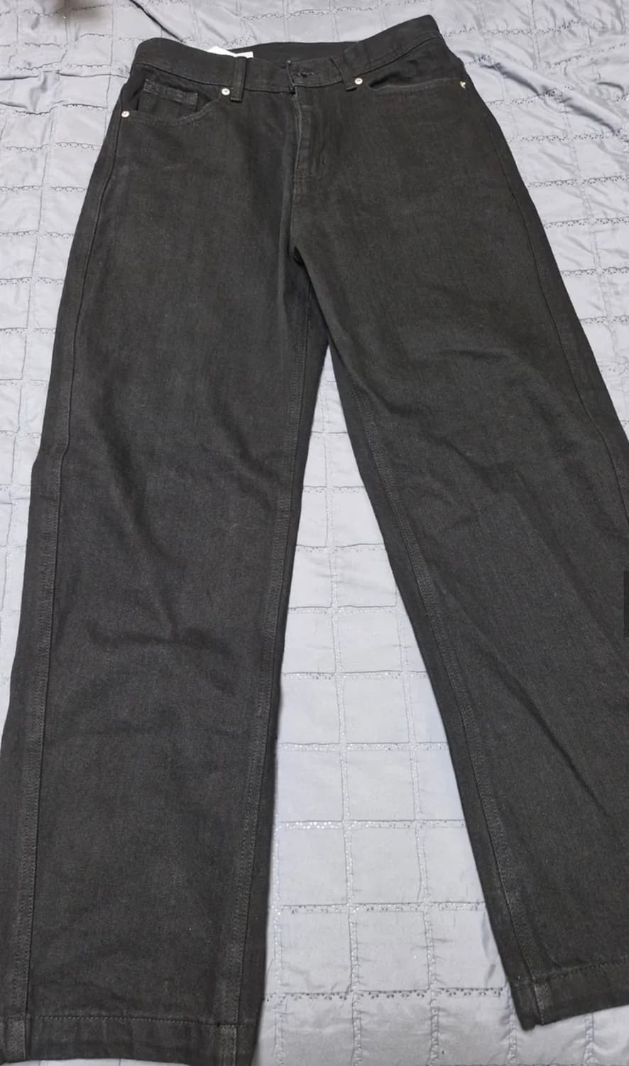 에잇세컨즈 블랙 커브드 데님 팬츠 76 상품이미지1