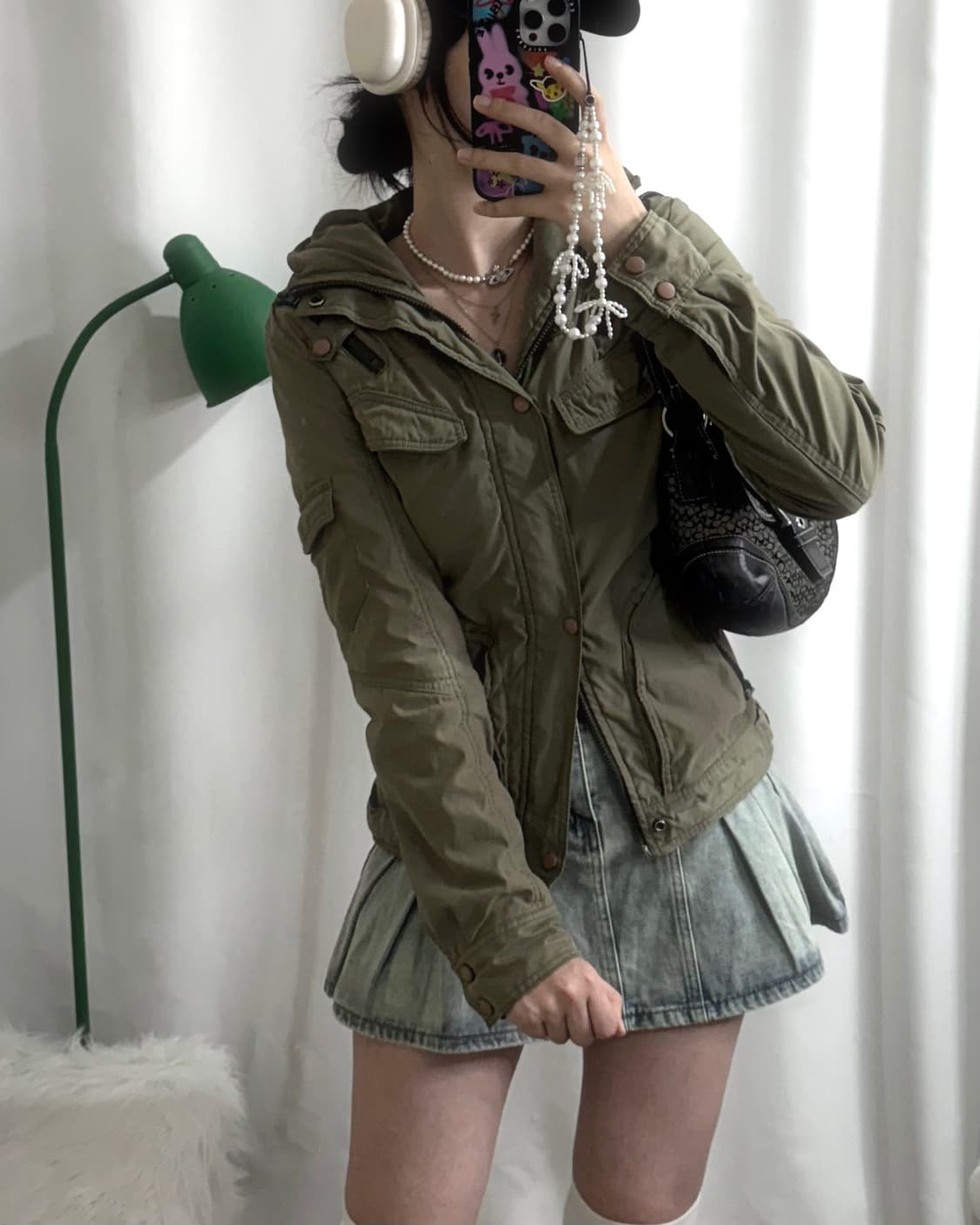 카키 사이드 골지 투 포켓 Y2K 자켓 상품이미지3