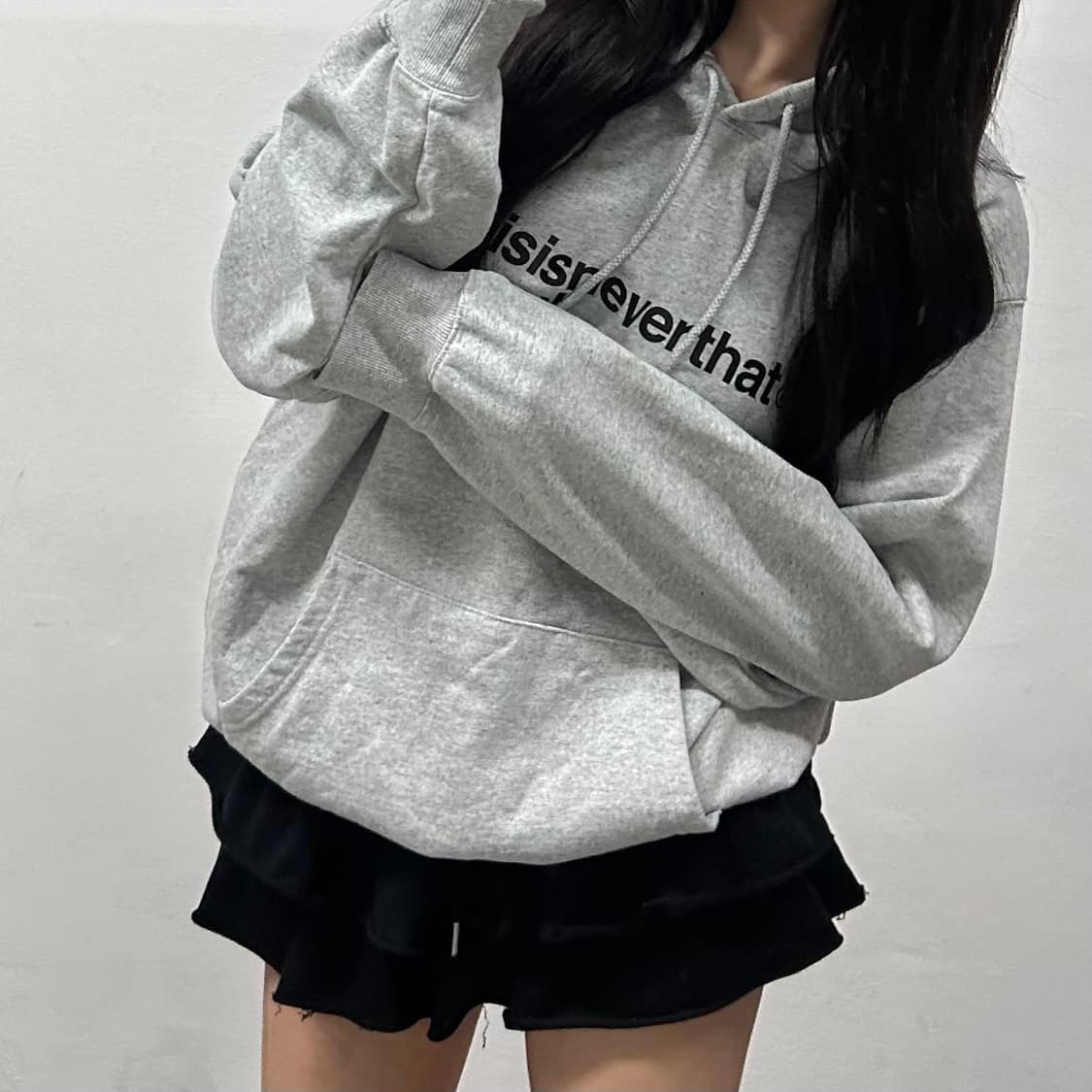 디스이즈네버뎃 T로고 그레이 스웻 셔츠 후드티(L) 상품이미지3