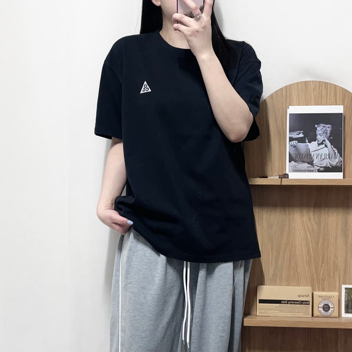 [정품] acg 블랙 자수로고 반팔티 [ L ]  상품이미지1