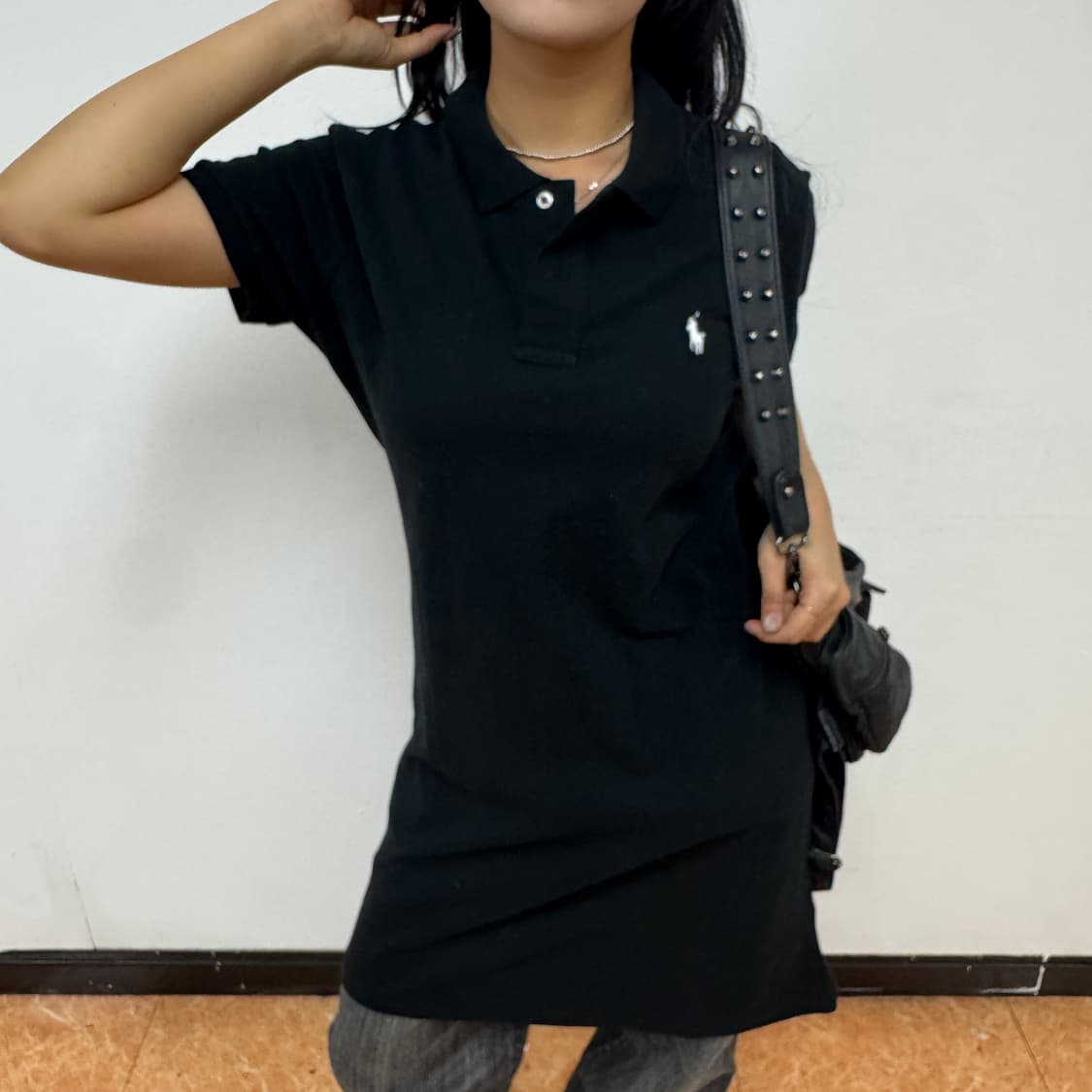 폴로 랄프로렌 블랙 PK 카라 원피스 (M) 상품이미지1