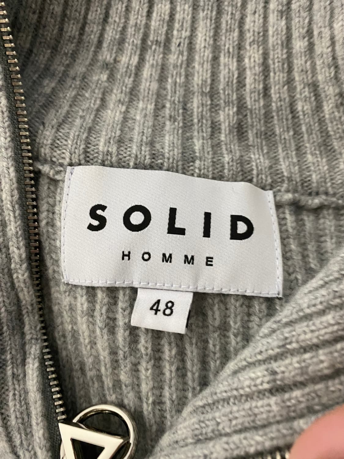 솔리드옴므 23FW 하프집업 니트 그레이 48 상품이미지5