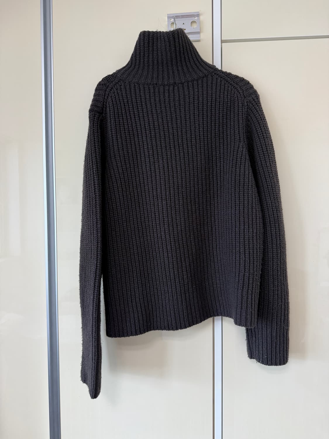 유니클로 U 램스울 블렌드 집업 자켓 다크브라운 XL 상품이미지4