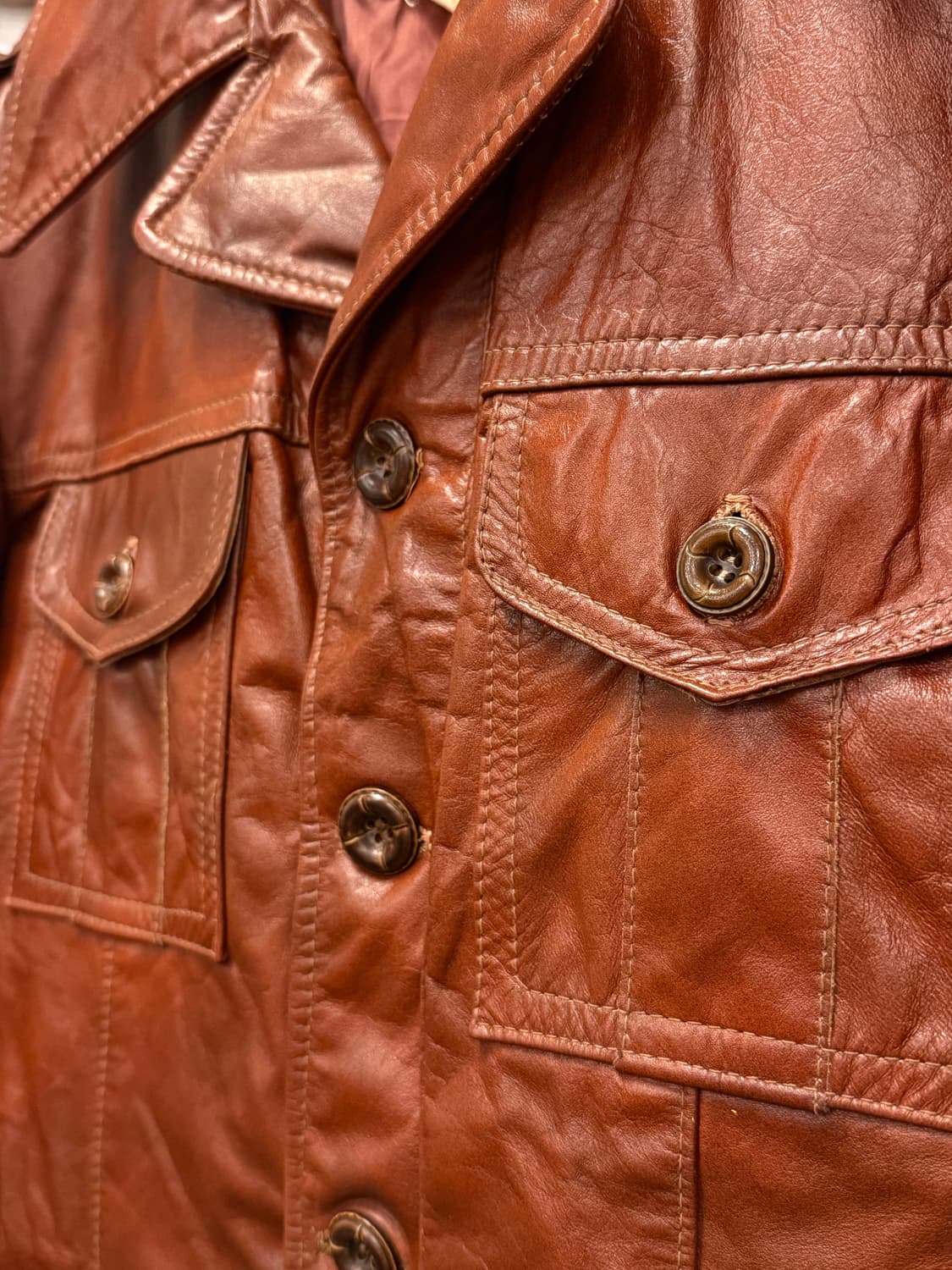 (L) 70s Sears Genuine Leather Field Jack 상품이미지5