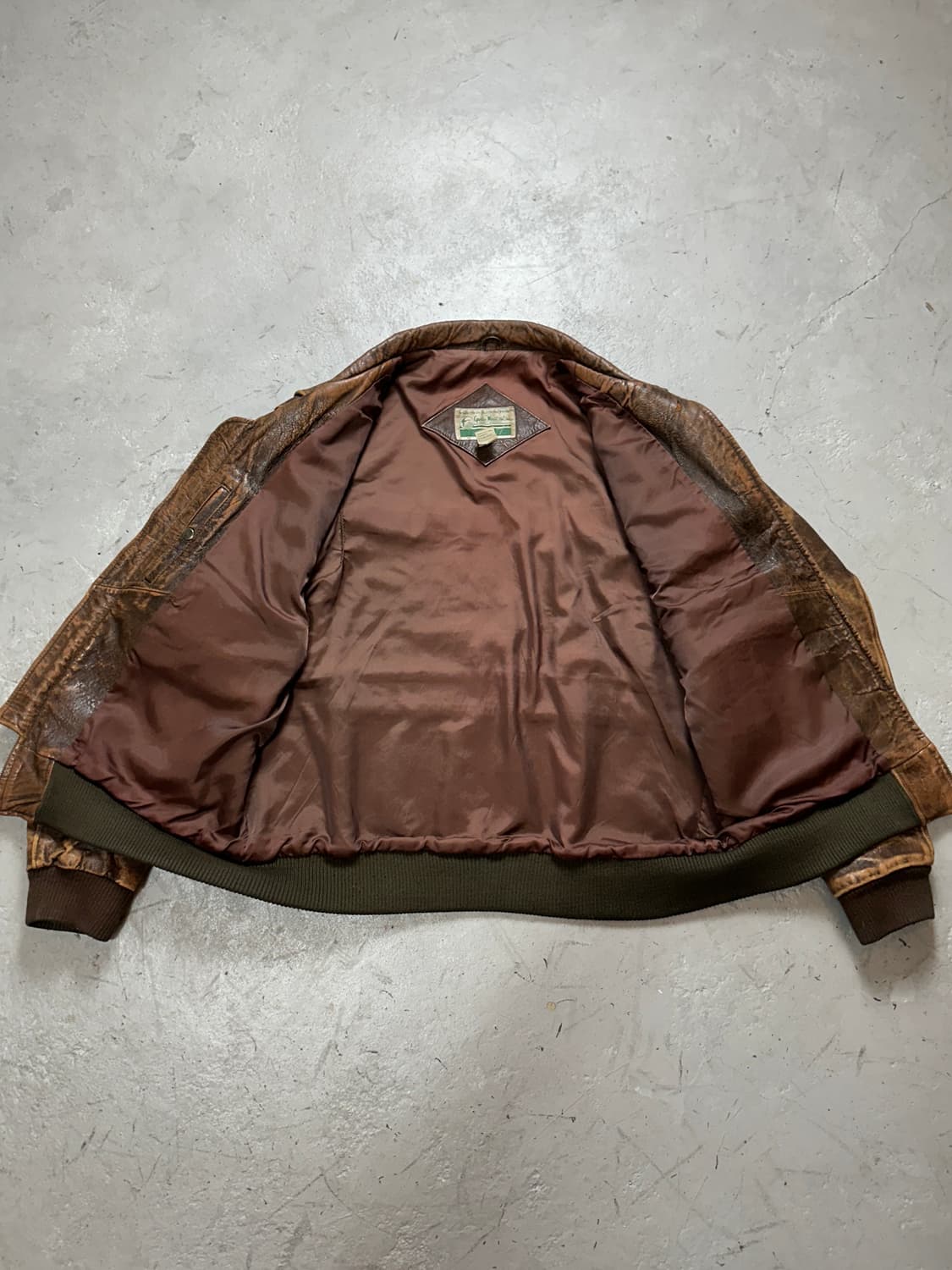 90's 빈티지 레더 봄버 자켓 빈티지 A2 디스 레더 자켓 상품이미지7