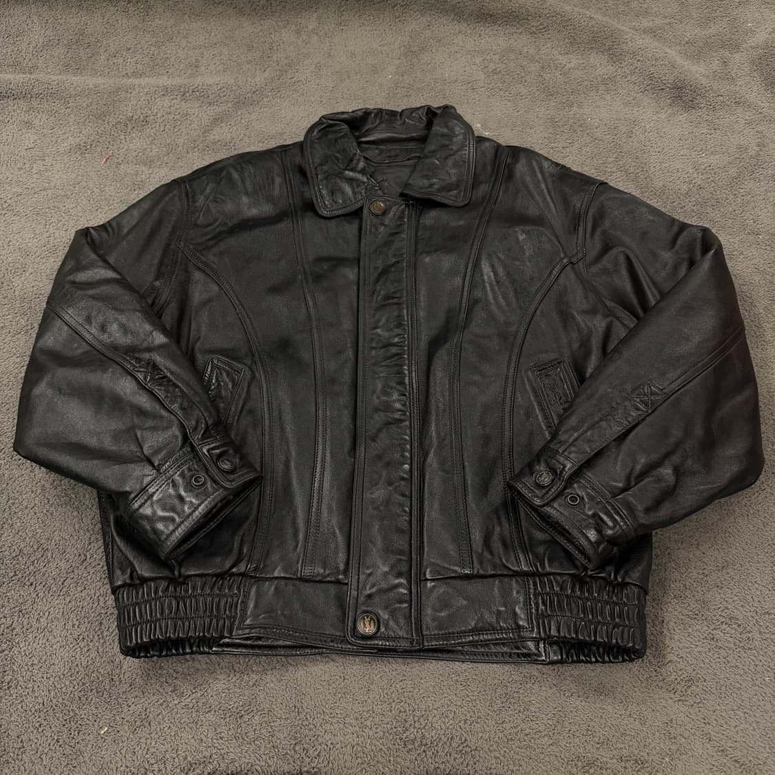 [정품/100] 입생로랑 블랙 양가죽 레더 자켓 상품이미지2