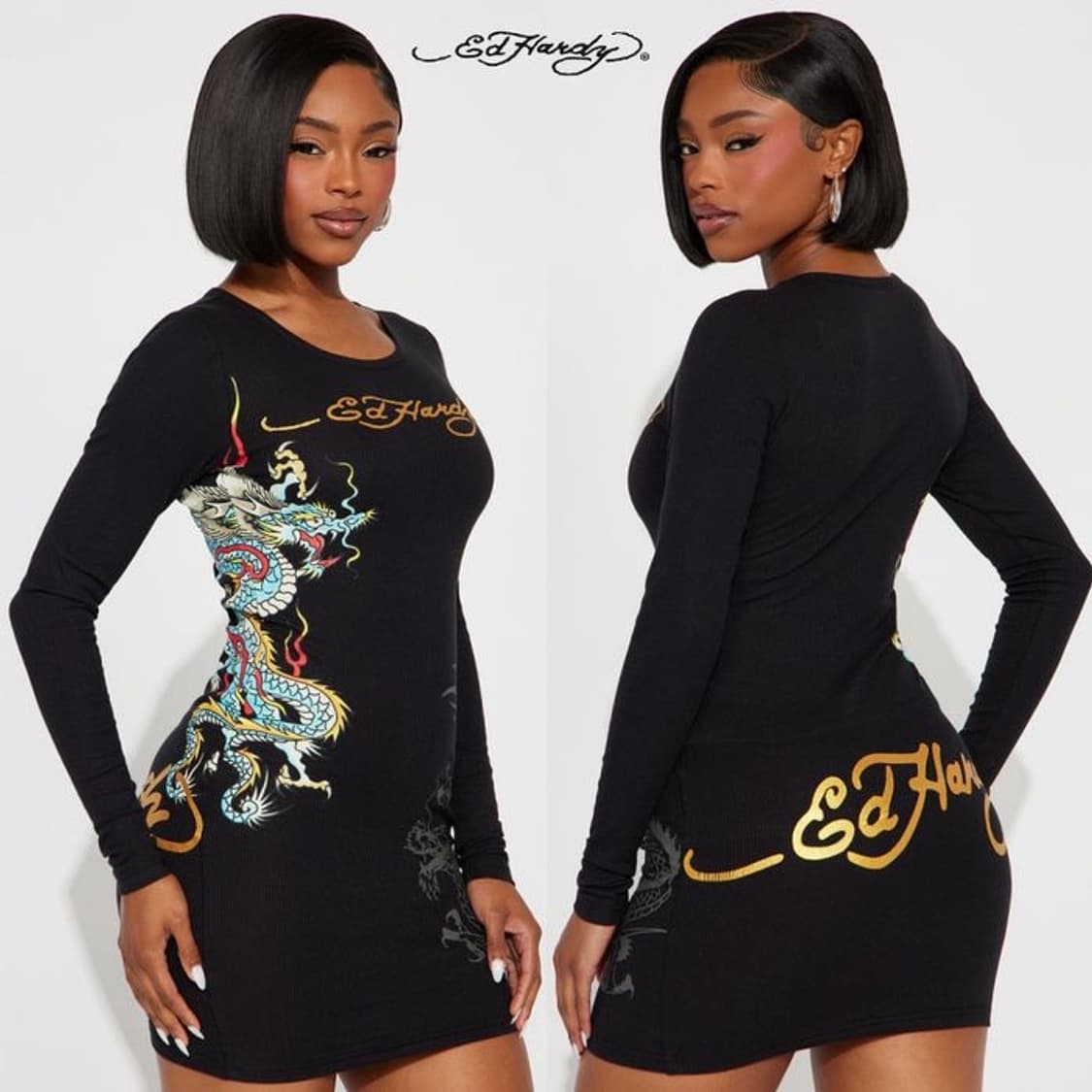 [새제품] 에드하디 드래곤 롱슬리브 미니 원피스 상품이미지1