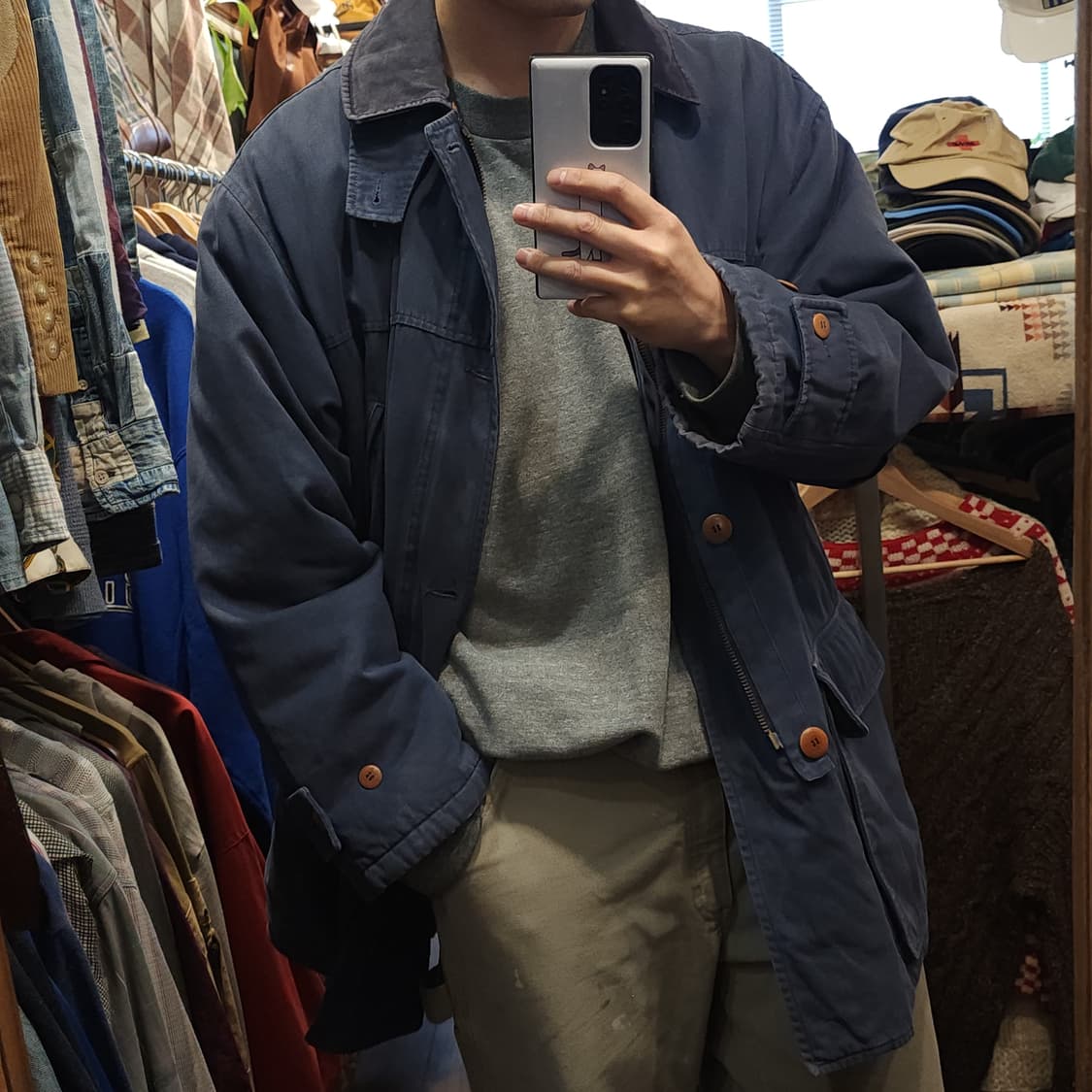 90s 제냐 헌팅자켓 초어코트 블루 L 상품이미지10