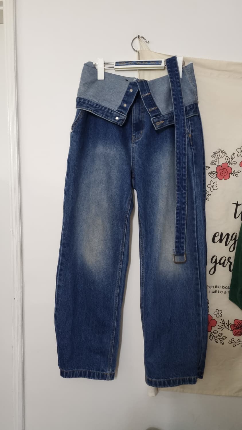 신앤리 와이드 벨티드 데님 팬츠 상품이미지4