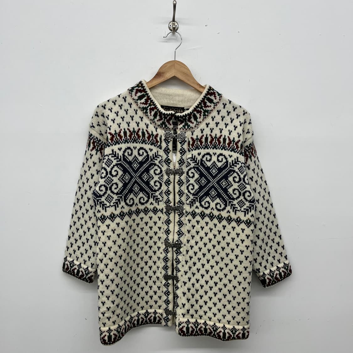 Hand made Nordstrikk 노르딕 패턴 울 가디건 L 상품이미지1