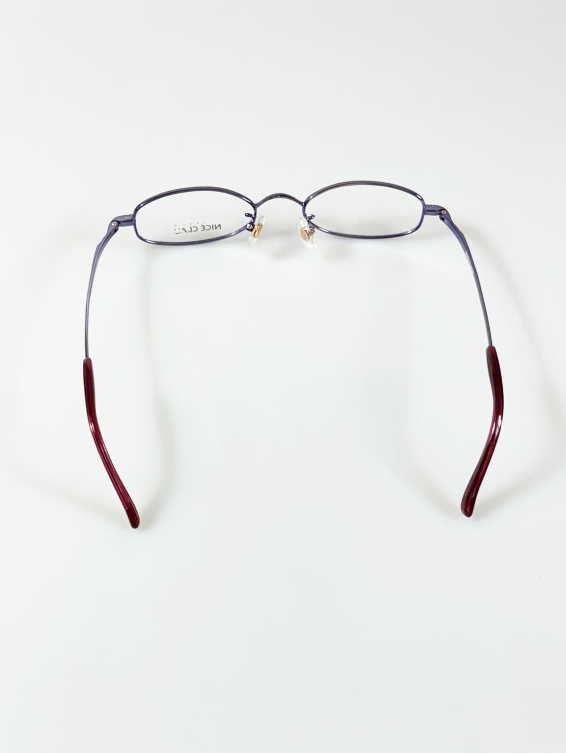 NICE CLAUP 나이스 클랍 퍼플 메탈 슬림 오벌 프레임 빈티지 안경 상품이미지5