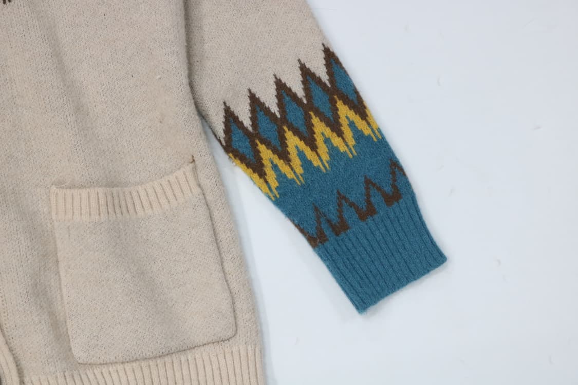 빈티지 노르딕 패턴 숄칼라 헤비 니트 가디건 상품이미지5