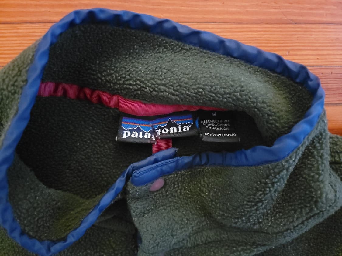 95FW 파타고니아 신칠라 스냅-티 플리스 올리브 그린/네이비 상품이미지2