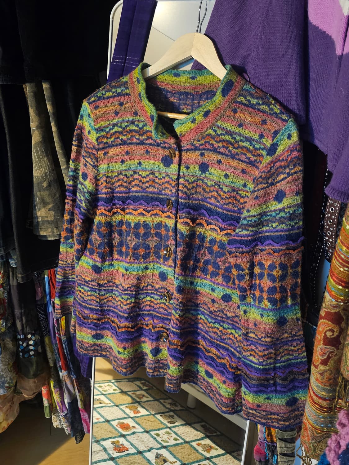 무지개떡 긴팔 가디건 상품이미지1