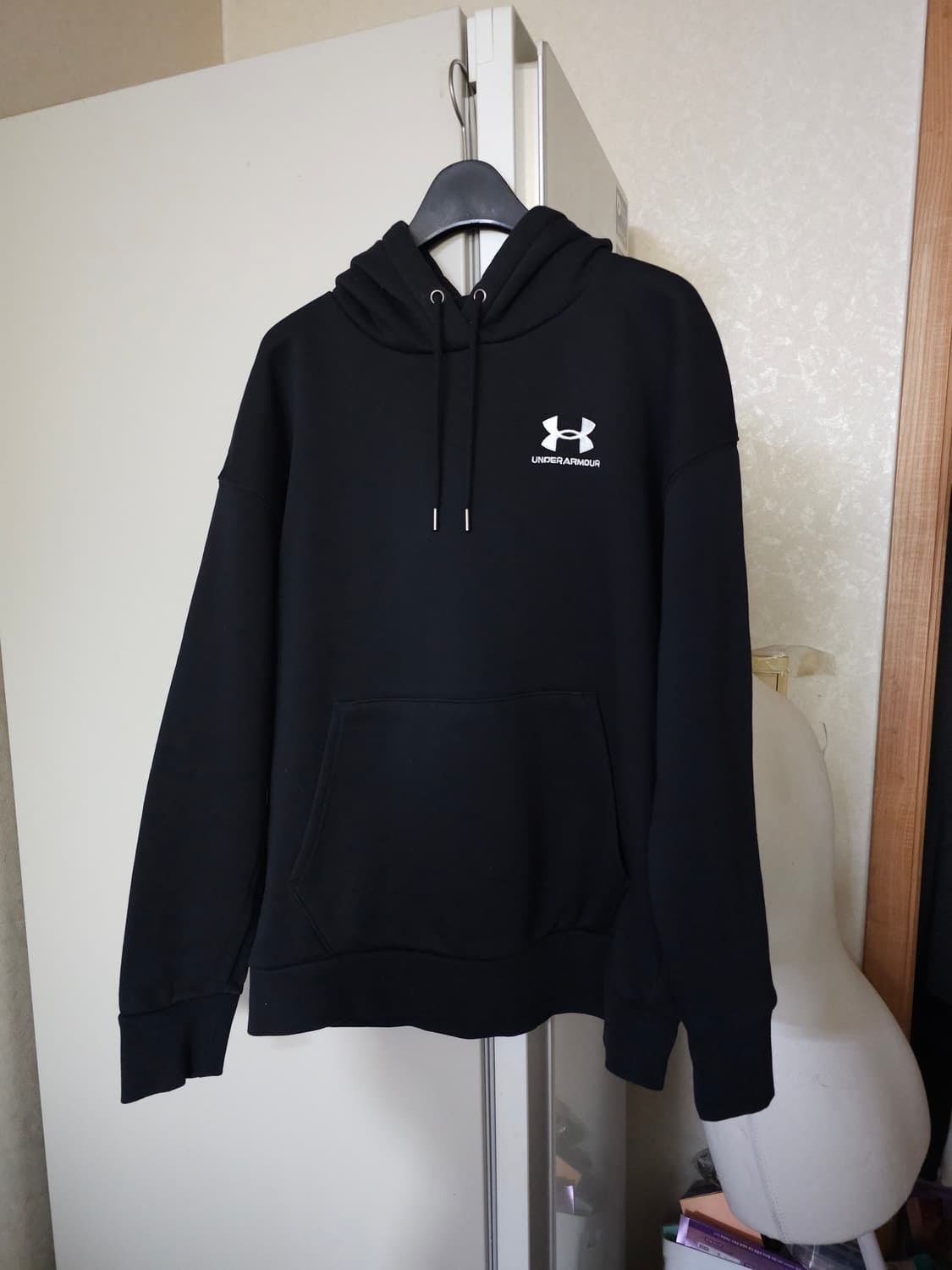 언더아머 기모 블랙 후드티 상품이미지1