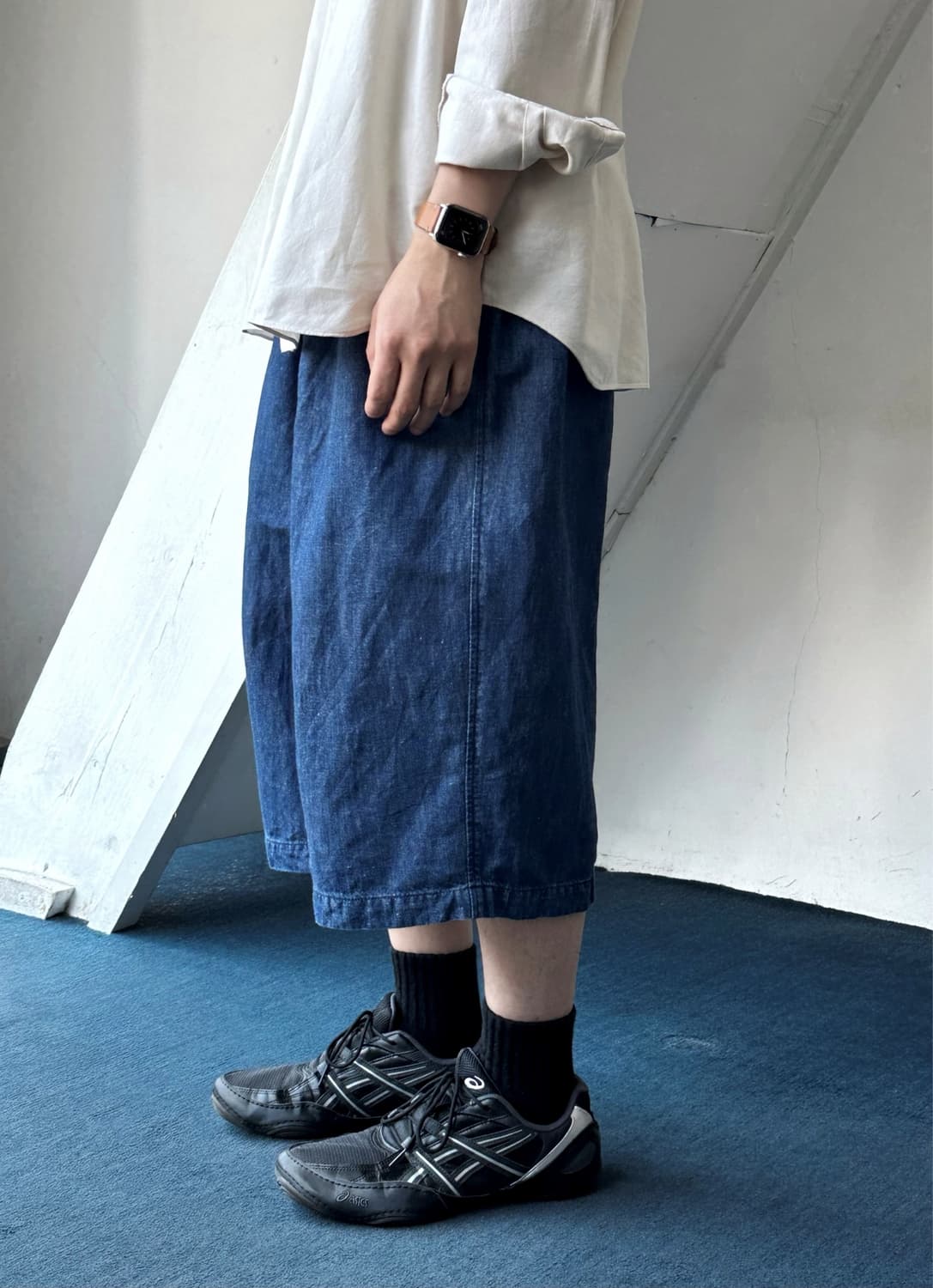 Cotton linen denim ball silhouette half  상품이미지6