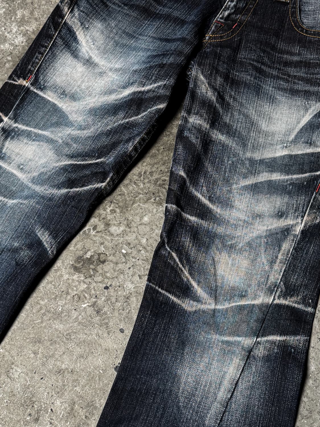 Tornado Mart – Heavy Washed Boot-cut Den 상품이미지4