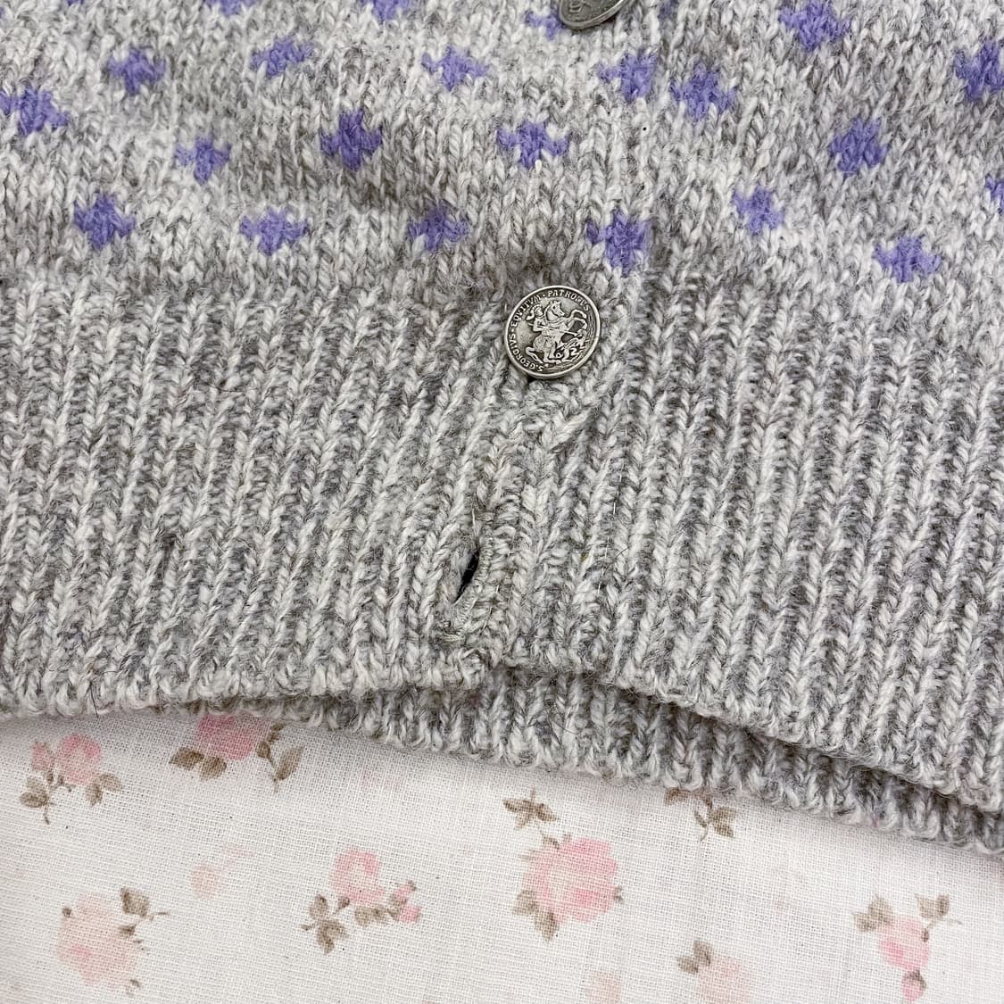 USA 빈티지 울 도트 가디건  상품이미지4