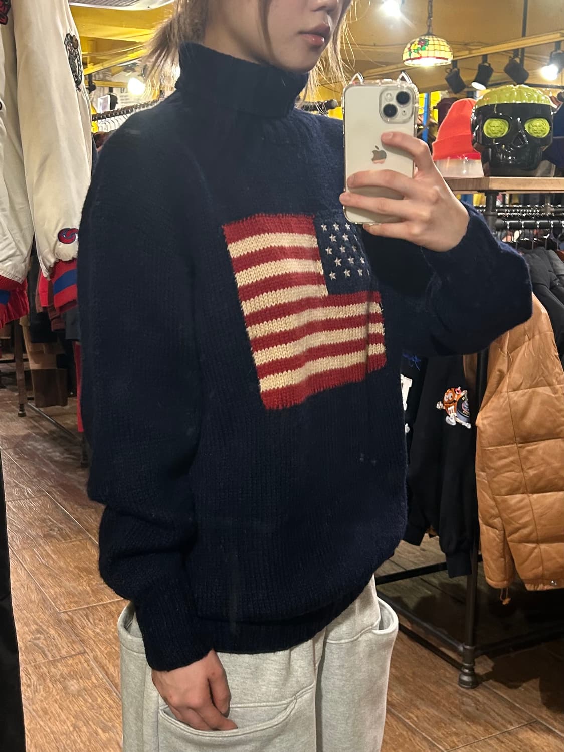 [HI] 폴로 성조기 니트 네이비 상품이미지3