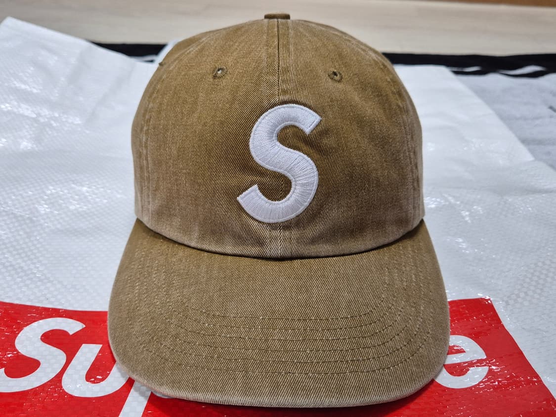 (os) 슈프림 피그먼트 S로고 샌드 탄 6패널 모자 상품이미지2