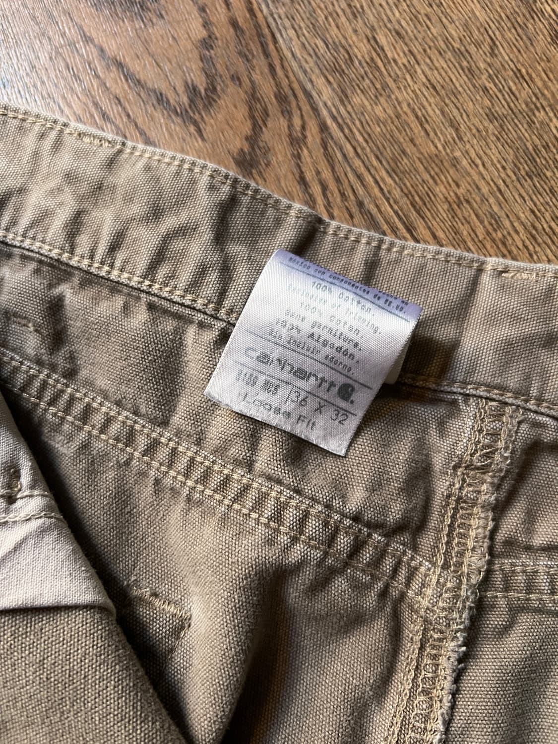 [36]칼하트 USA 더티워싱 머쉬룸 싱글니 카펜터 워크 팬츠 상품이미지4