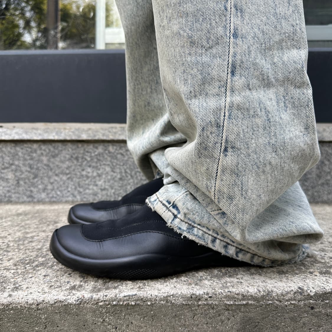 00s 빈티지 프라다 스포츠 가죽 스트레치 슬립온 상품이미지9