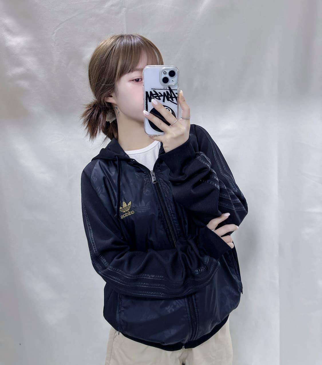 아디다스 블랙 삼선 후디 트랙탑 상품이미지2