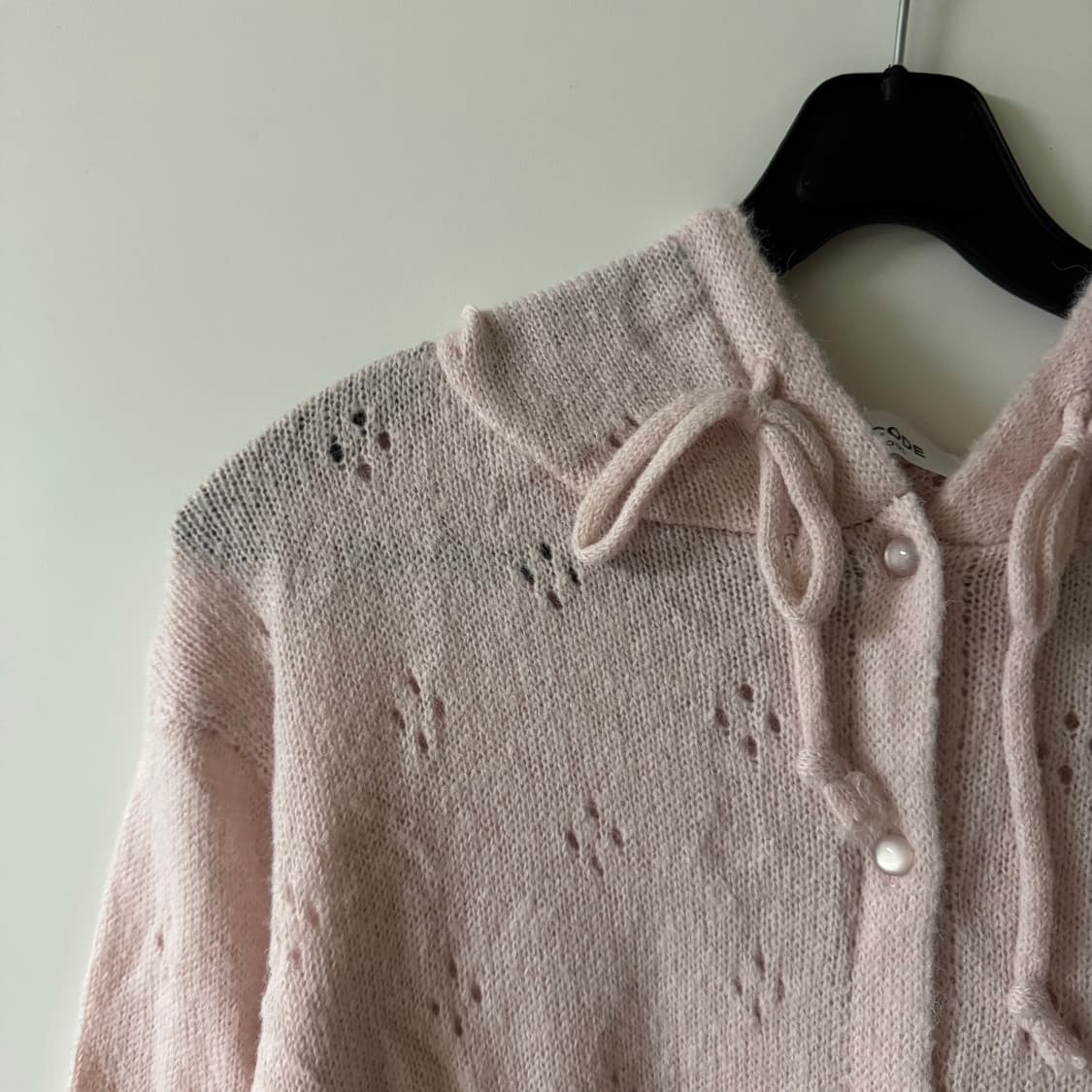 새상품 여자 펀칭 니트 후드집업 상품이미지3