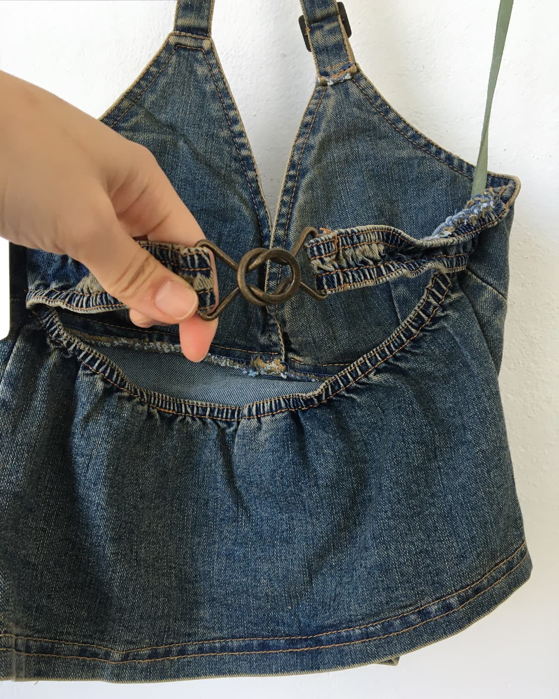 Holter neck denim top 상품이미지3