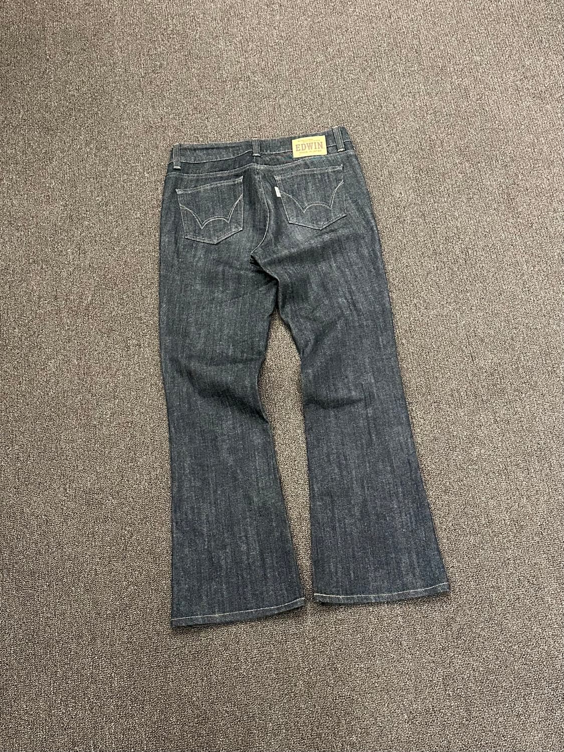 29x31)EDWIN vintage 여성 흑청 생지 데님팬츠 상품이미지1