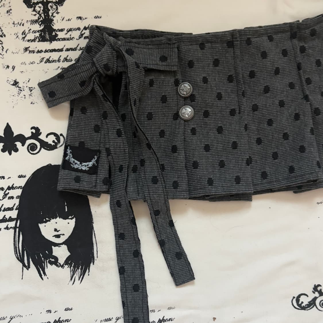 • Dot Pleated Layered Skirt 상품이미지2