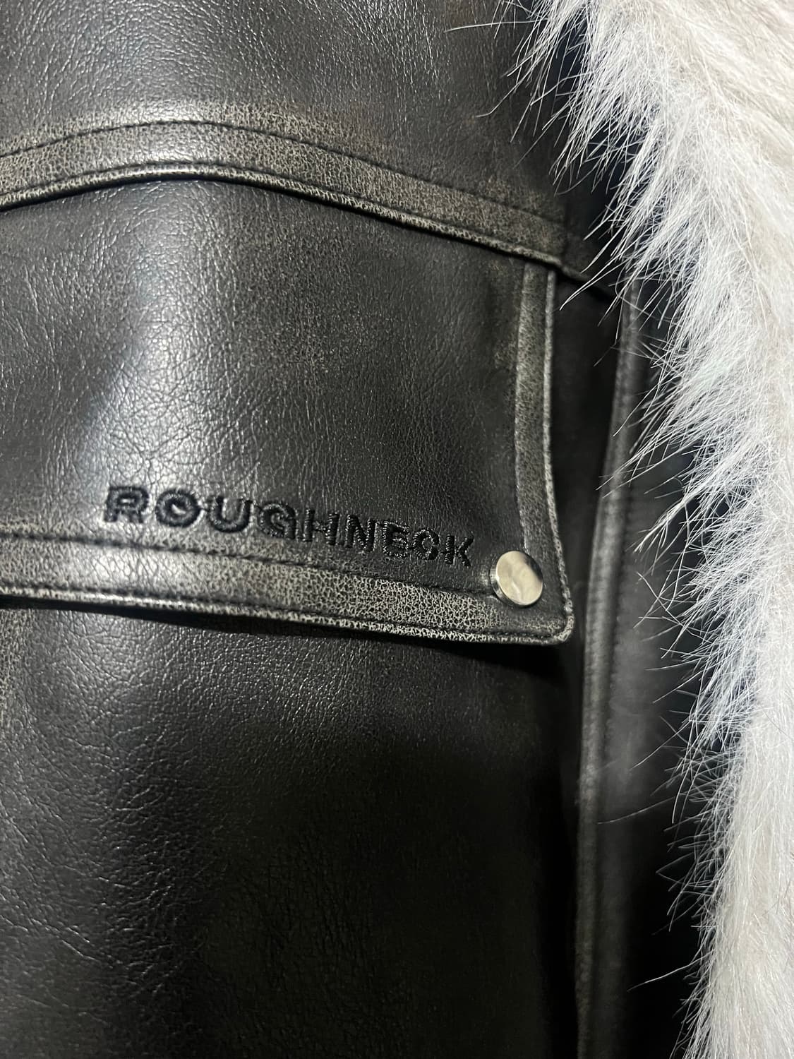 러프넥 레더 무스탕 그레이 S 상품이미지4