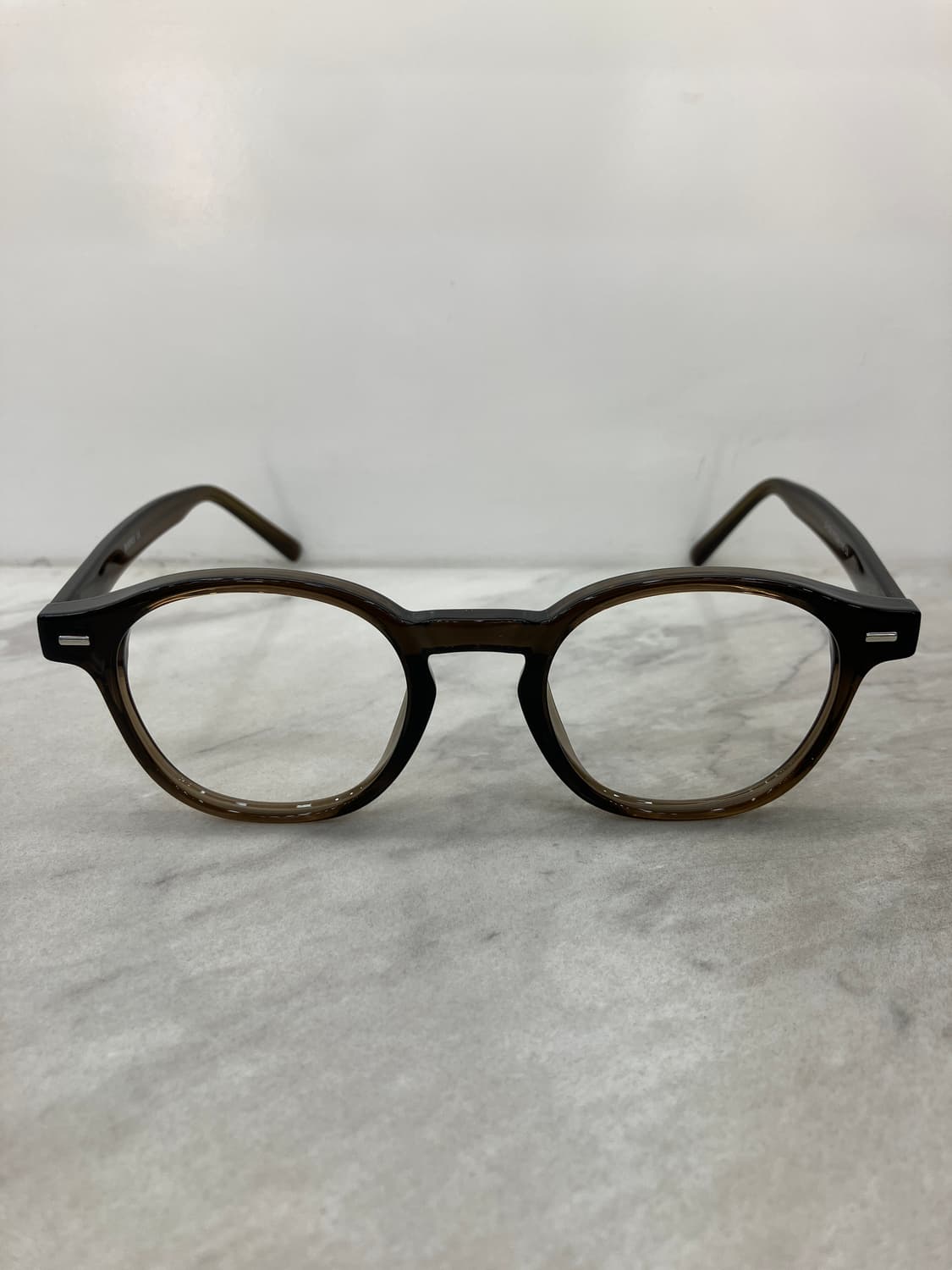 B87 DMN 투명 카키 웰링턴 뿔테 안경128 상품이미지6