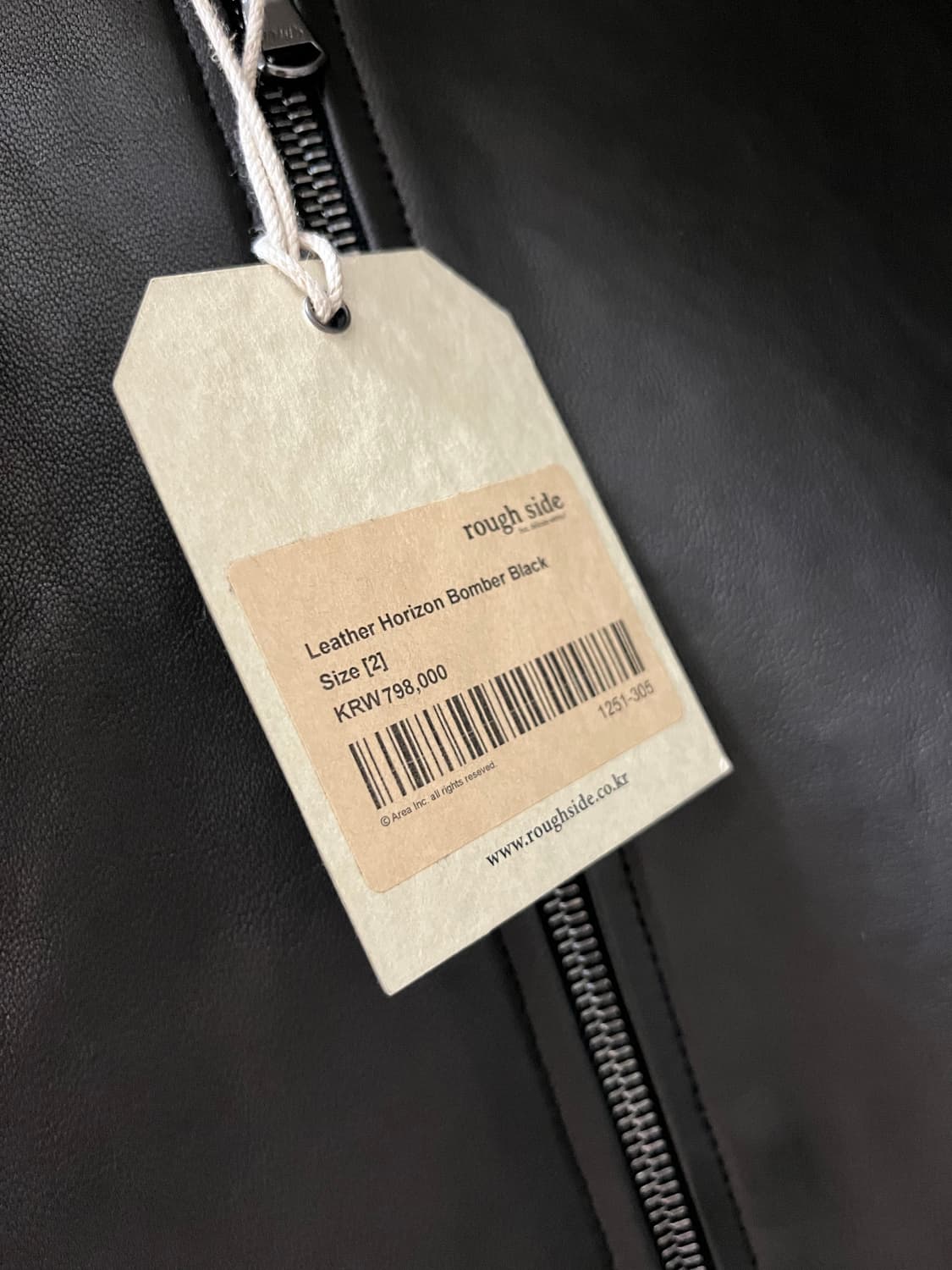 러프사이드 레더 봄버 2사이즈 상품이미지4