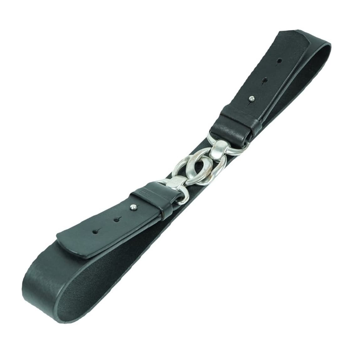 타미힐피거 Y2K 블랙 레더 실버 체인 벨트 상품이미지1