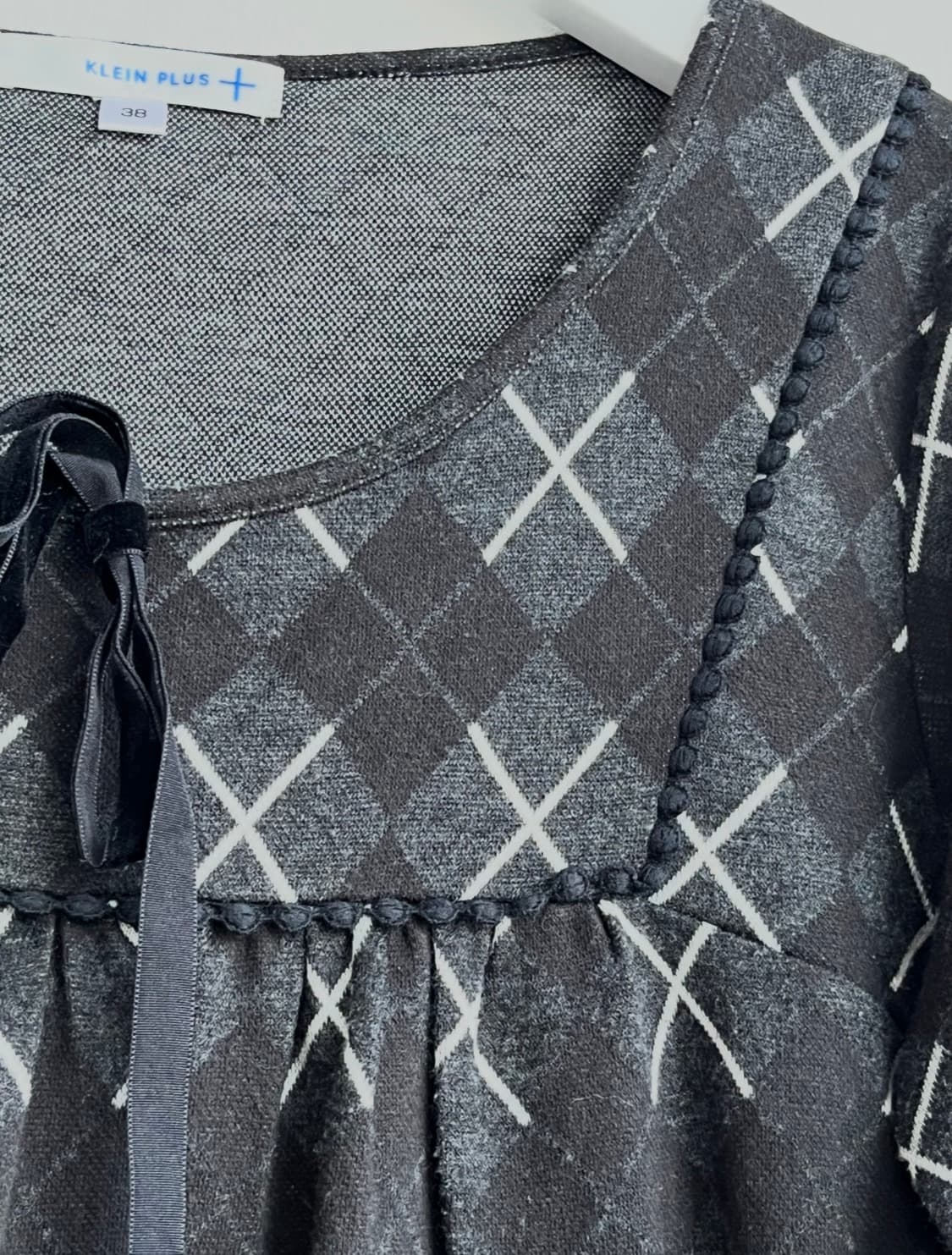 KLEIN PLUS 블랙 아가일 튜닉  상품이미지3