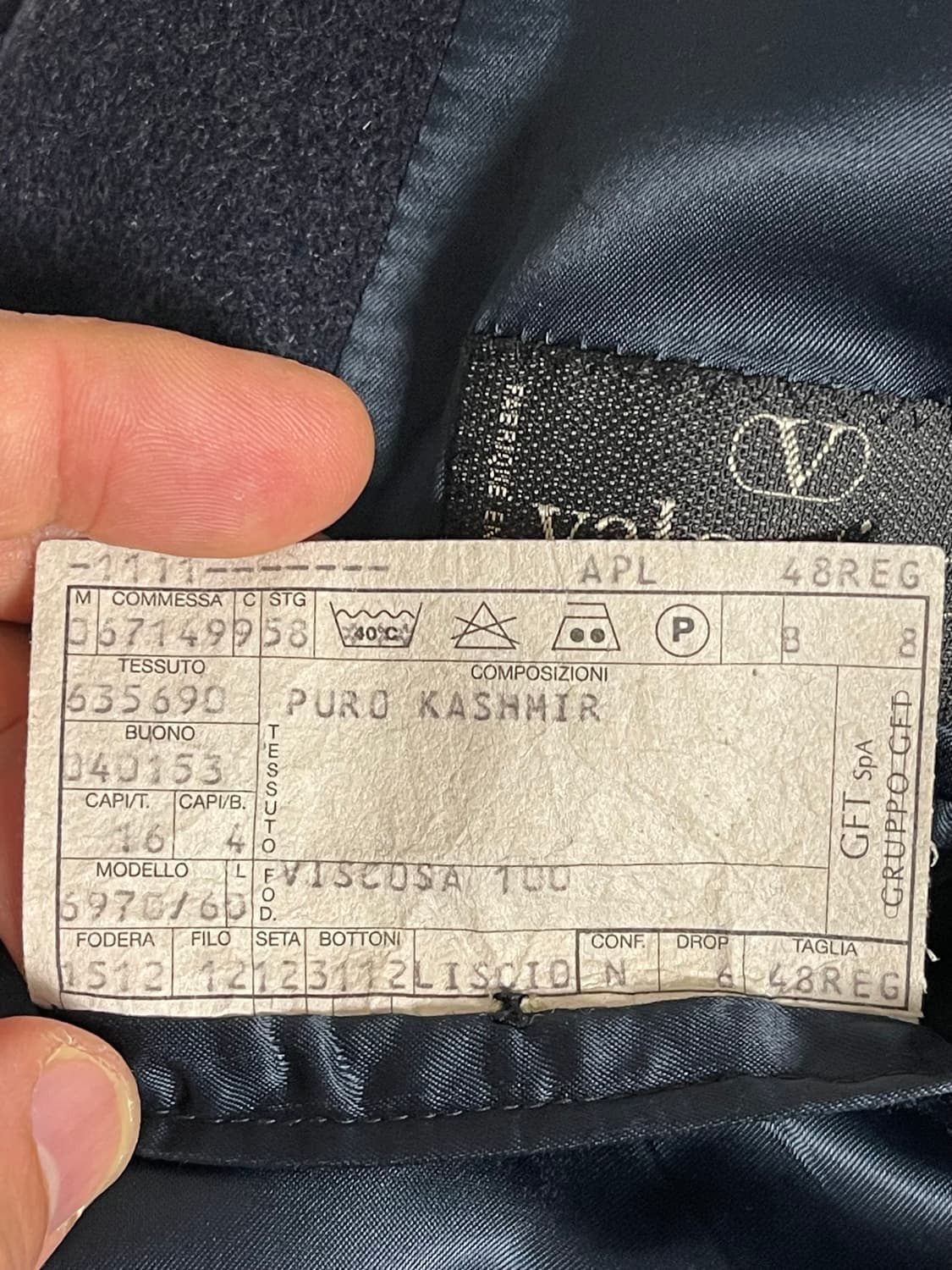 빈티지 발렌티노 꾸뛰르 캐시미어100%더블 롱 코트 48R 상품이미지7