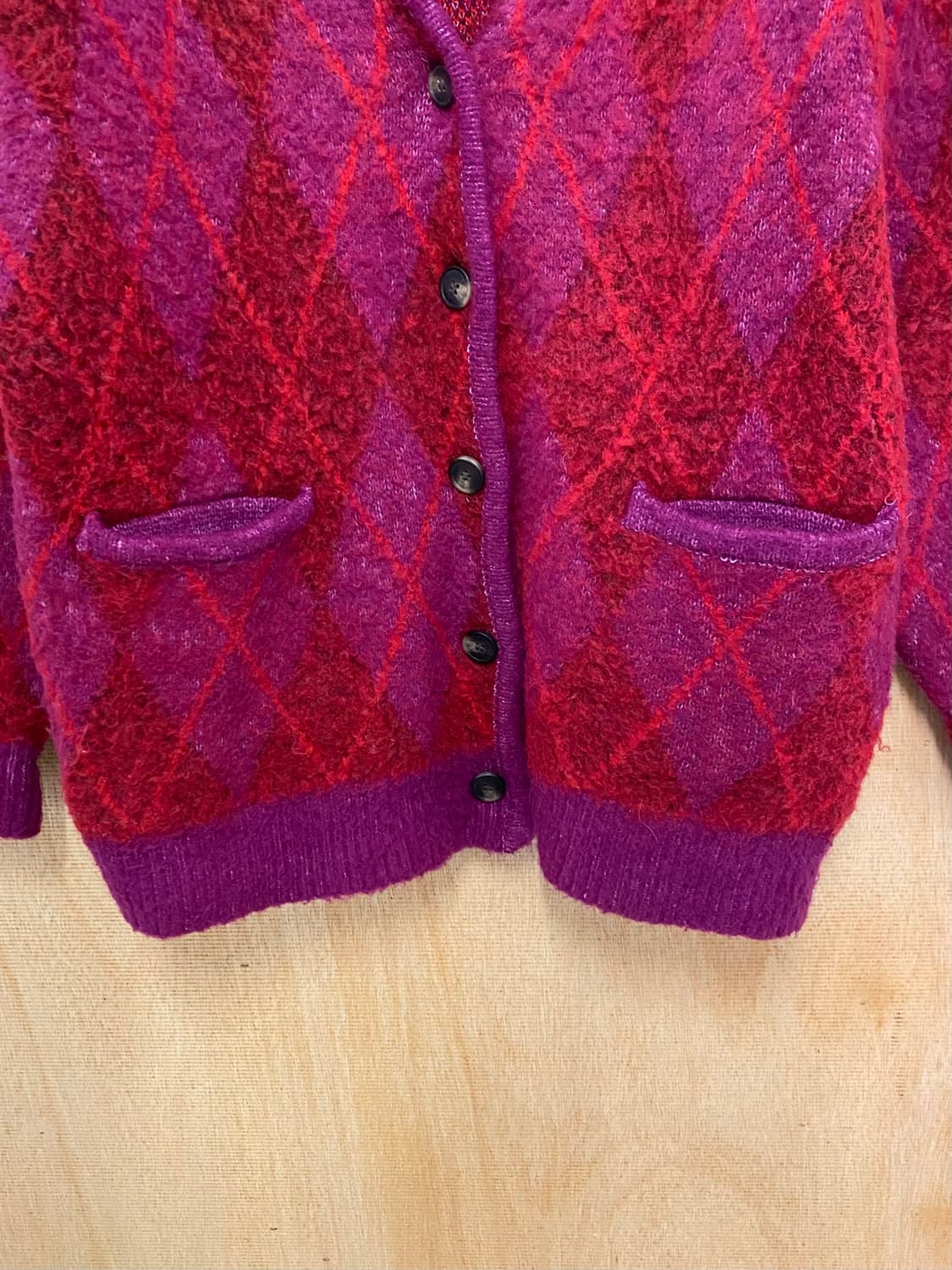 FREAK'S STORE argyle cardigan 헤어리 니트 가디건 상품이미지7