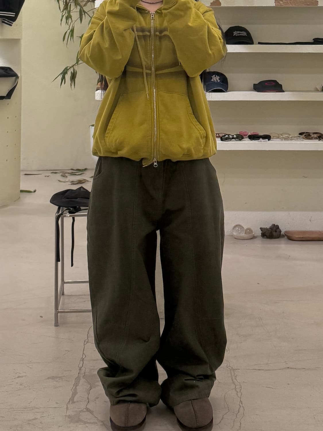 카키 벌룬핏 유틸리티 코튼 팬츠 U716 상품이미지1