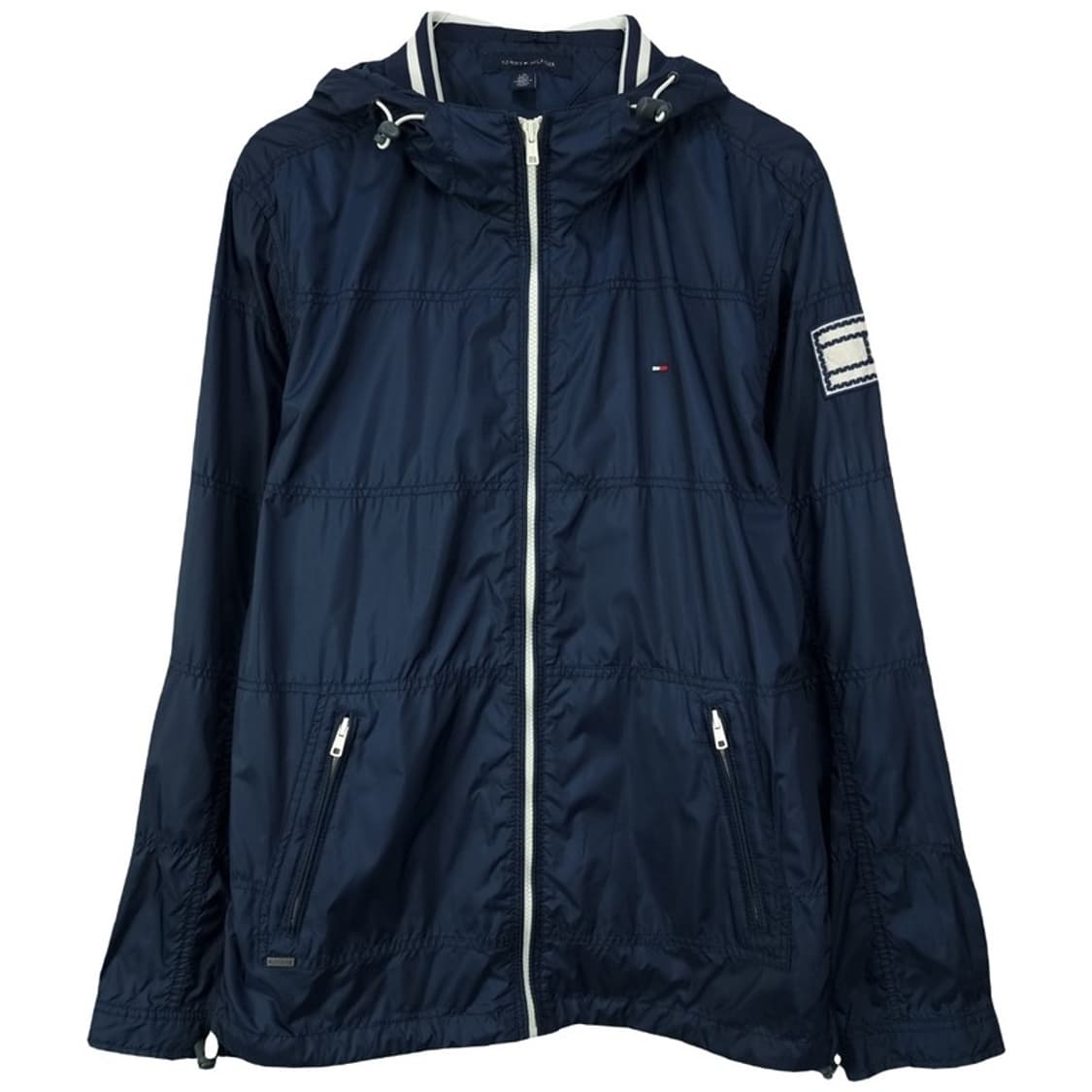 [타미힐피거] 로고 패치 후드 바람막이 자켓 네이비 M19266 상품이미지2
