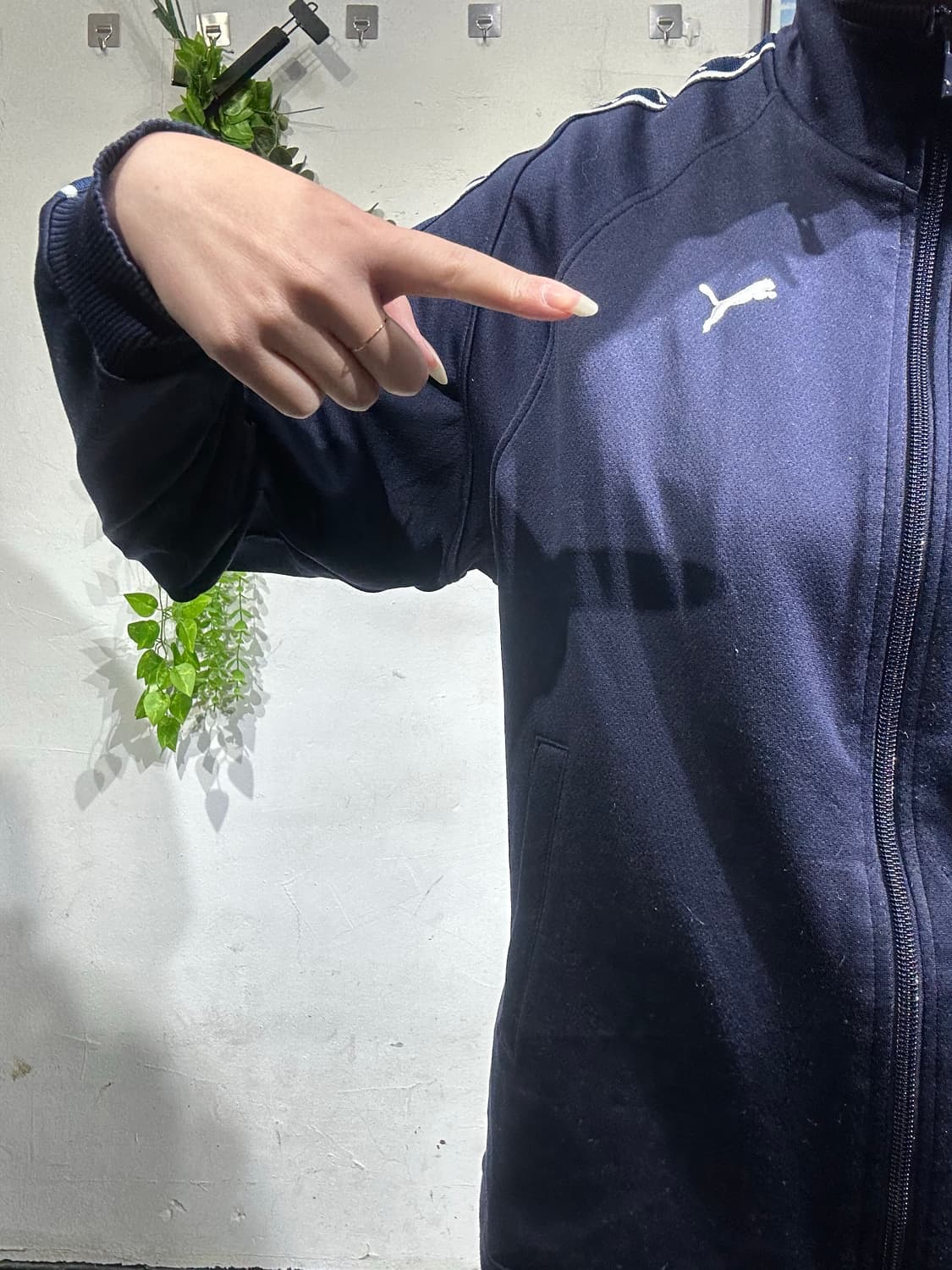 푸마 네이비 데드스탁 화이트 사이드 라인 오버핏 트랙탑 져지 S 상품이미지6